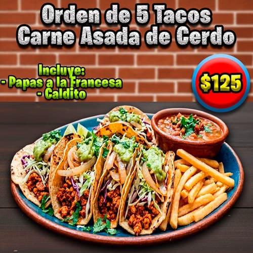5 Tacos Asada